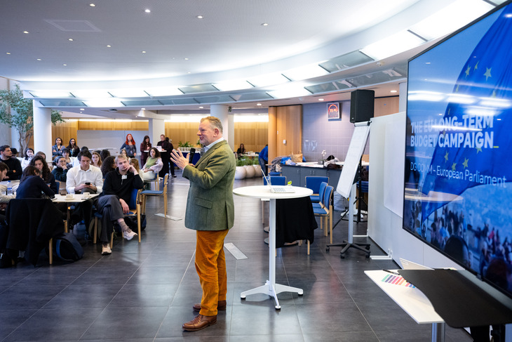 Philipp Schulmeister- director Campaigns DG Comm at the European Parliament giving a presentation